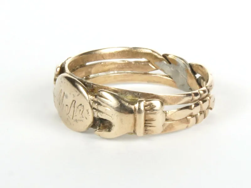 Gimmel-Ring, gold, Seitenansicht