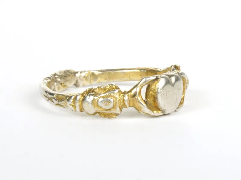 Fede-Ring, Silber und Gold, Seitenansicht