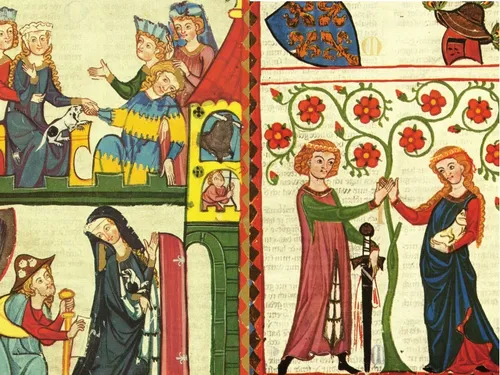 Ausschnitt aus der Manessischen Liederhandschrift, um 1300