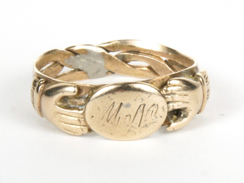 Gimmel-Ring, gold, vorne oben
