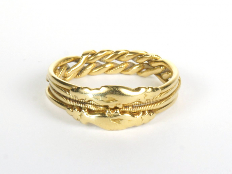 Gimmel-Ring, gold, vorne oben