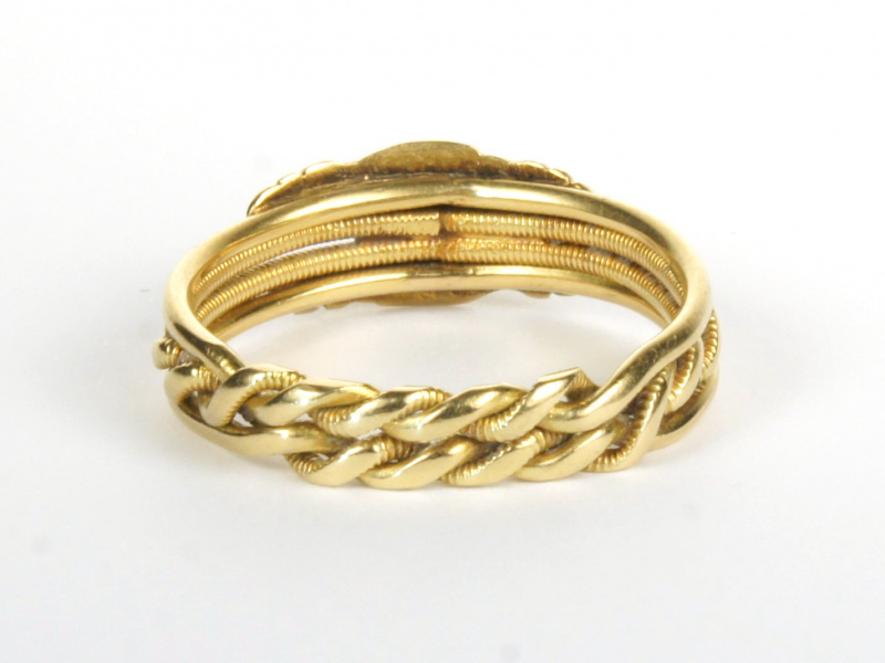 Gimmel-Ring, gold, von hinten