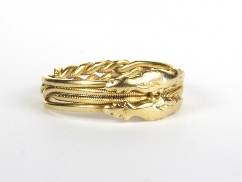 Gimmel-Ring, gold, Seite rechts