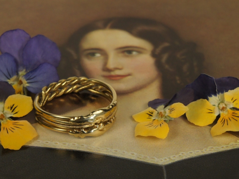 Gimmel-Ring, gold, Art